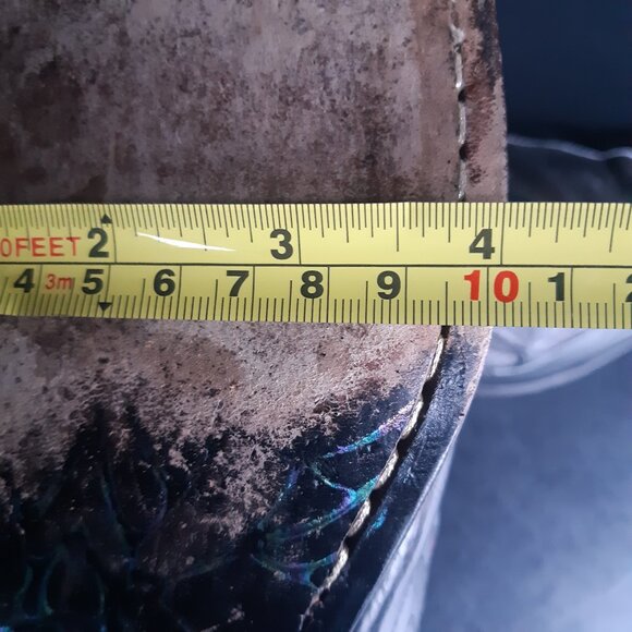 Jo Ghost Black Leather Vintage Loafers SZ 42 Long Square End Toe Made In Italy - Picture 12 of 14